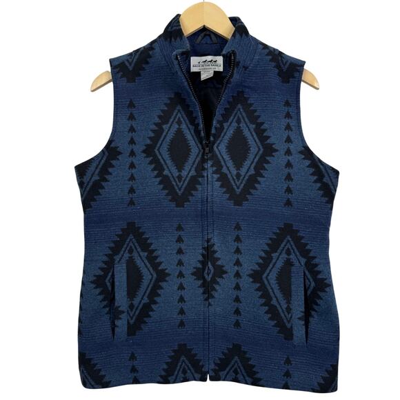 Back In The Saddle Southwest Fleece Blue Vest Size M - Picture 1 of 5